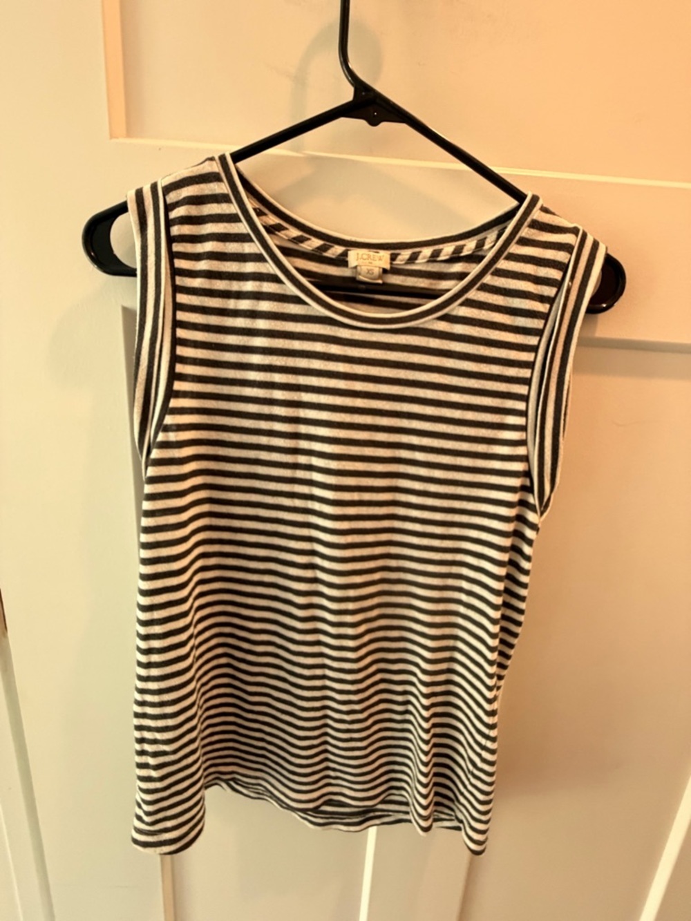 J.Crew Striped Tank Top XS Black White Sleeveless Casual Classic Stripe Tee